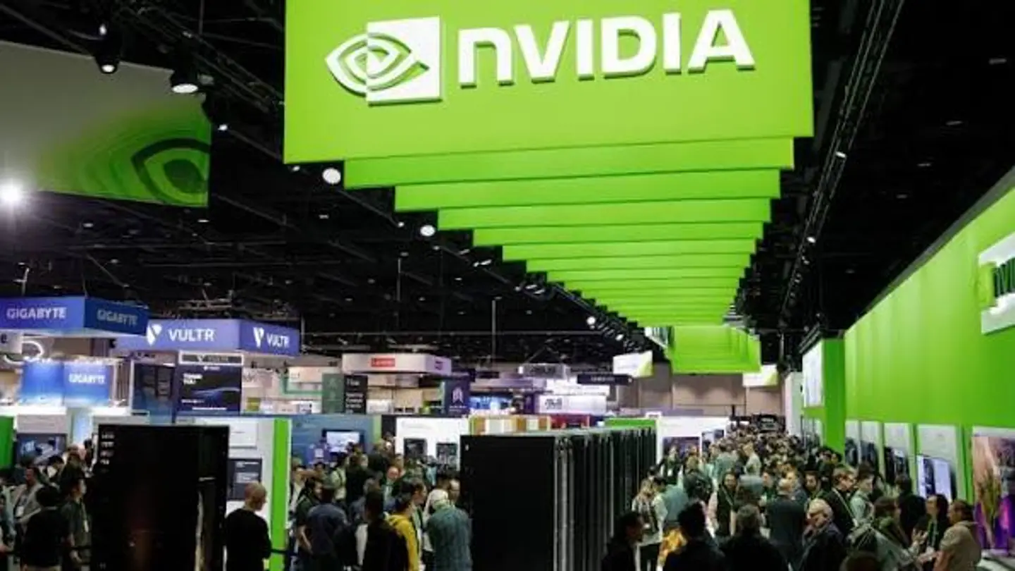 The NVIDIA show floor at a conference