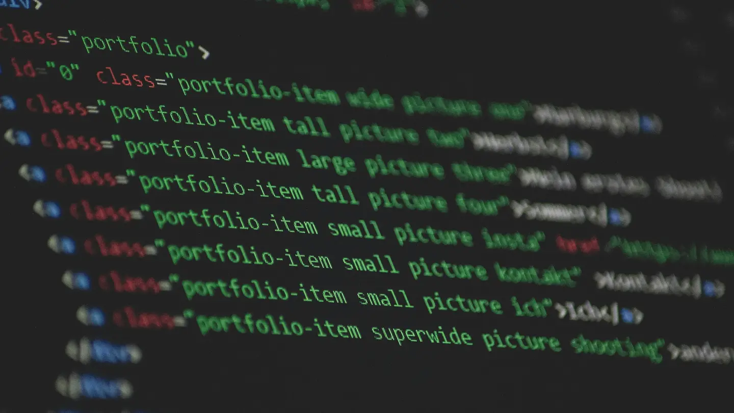 Source code on a screen