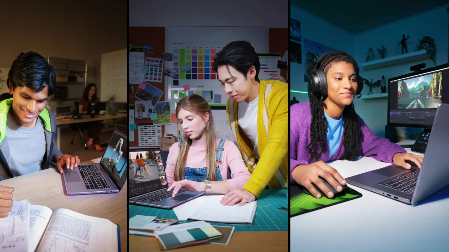 Students working on laptops